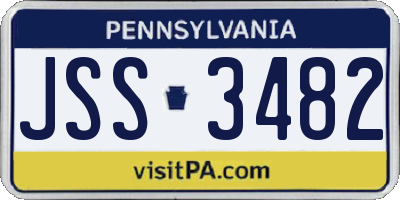 PA license plate JSS3482