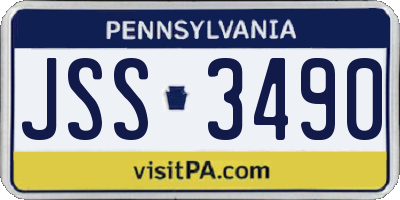 PA license plate JSS3490