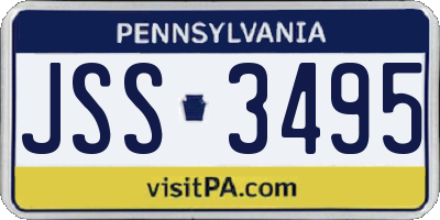 PA license plate JSS3495