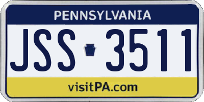 PA license plate JSS3511