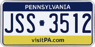 PA license plate JSS3512