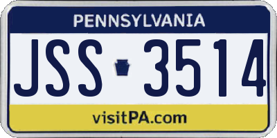 PA license plate JSS3514