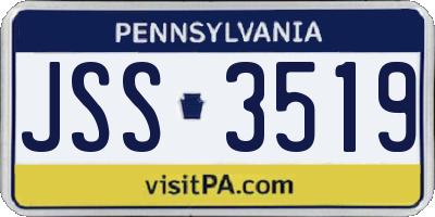 PA license plate JSS3519