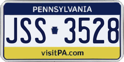 PA license plate JSS3528