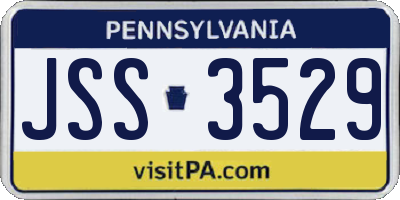 PA license plate JSS3529