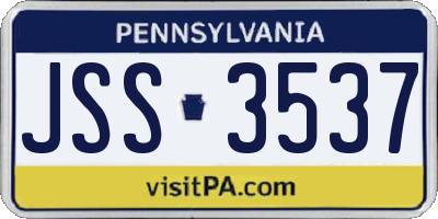 PA license plate JSS3537