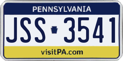 PA license plate JSS3541