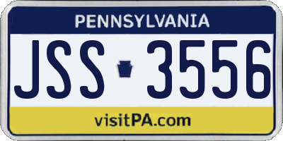 PA license plate JSS3556