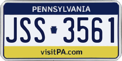 PA license plate JSS3561
