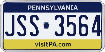 PA license plate JSS3564