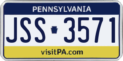 PA license plate JSS3571