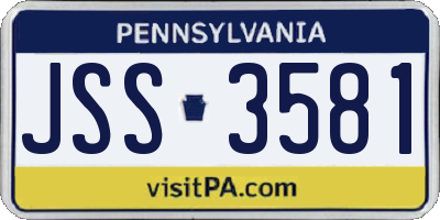 PA license plate JSS3581