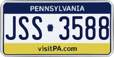 PA license plate JSS3588