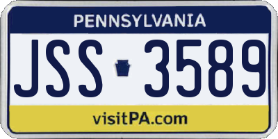 PA license plate JSS3589