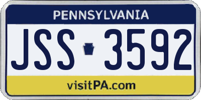PA license plate JSS3592