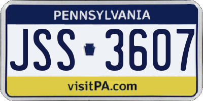 PA license plate JSS3607