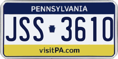 PA license plate JSS3610