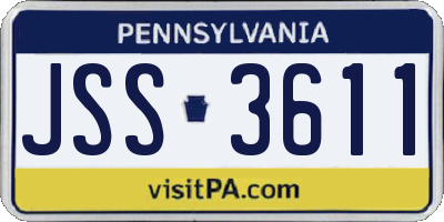PA license plate JSS3611
