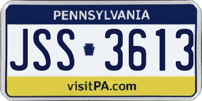 PA license plate JSS3613