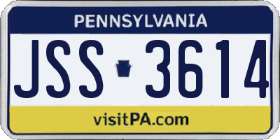 PA license plate JSS3614