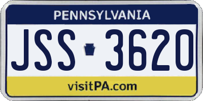 PA license plate JSS3620