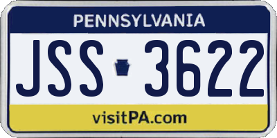 PA license plate JSS3622