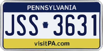 PA license plate JSS3631