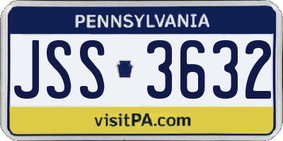 PA license plate JSS3632