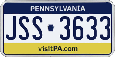 PA license plate JSS3633