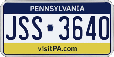 PA license plate JSS3640