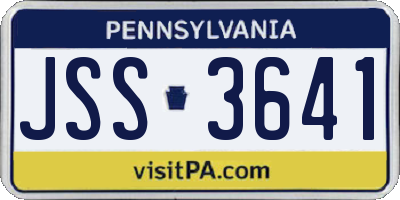 PA license plate JSS3641