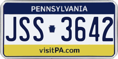 PA license plate JSS3642