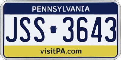 PA license plate JSS3643