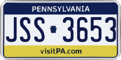 PA license plate JSS3653