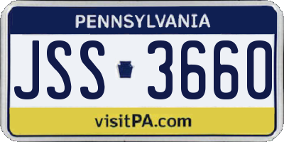 PA license plate JSS3660