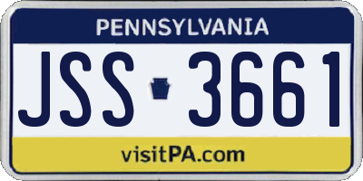 PA license plate JSS3661