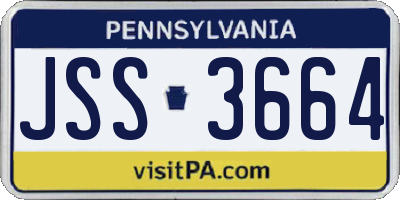 PA license plate JSS3664