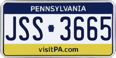 PA license plate JSS3665