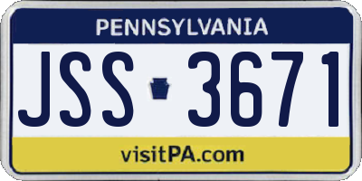 PA license plate JSS3671