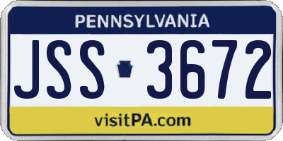 PA license plate JSS3672