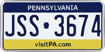 PA license plate JSS3674