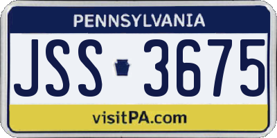 PA license plate JSS3675