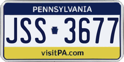 PA license plate JSS3677