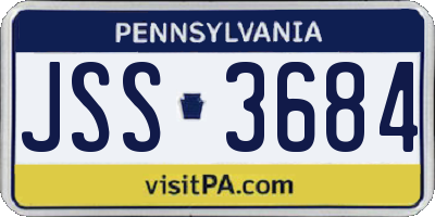 PA license plate JSS3684