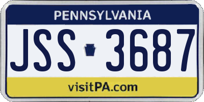 PA license plate JSS3687