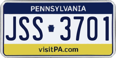 PA license plate JSS3701