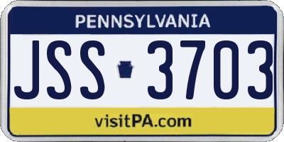 PA license plate JSS3703
