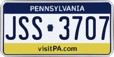 PA license plate JSS3707