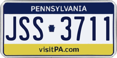 PA license plate JSS3711