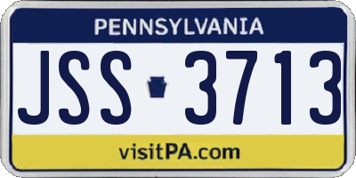 PA license plate JSS3713